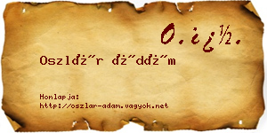 Oszlár Ádám névjegykártya
