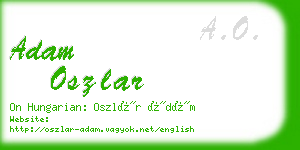 adam oszlar business card